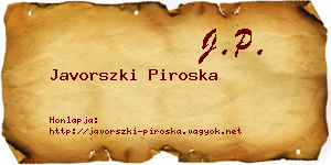 Javorszki Piroska névjegykártya